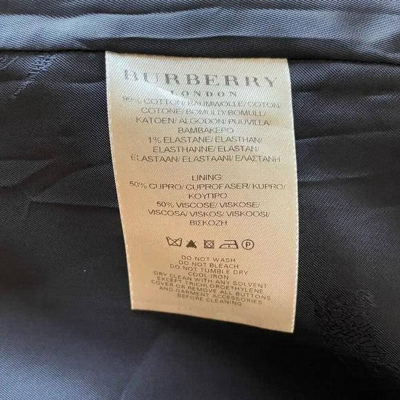 Burberry London Trench Coat Jacket Mid Length Double Breasted Black Size 6 - Picture 15 of 16